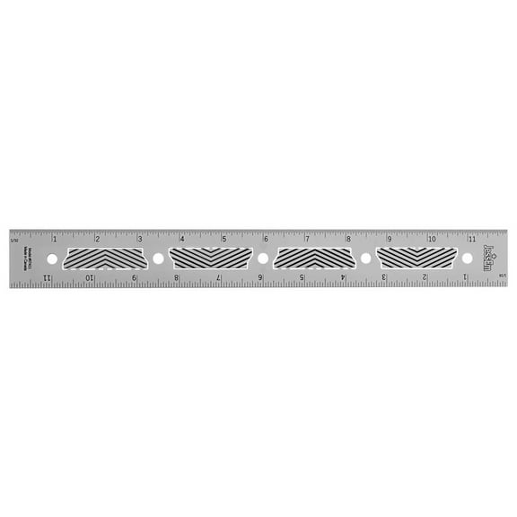 JessEm 07411 Stainless Steel 12 Precision Ruler with Patented Flex Grip and Fade-Resistant Markings