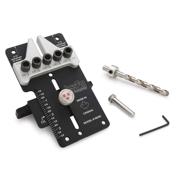 JessEm 08350 3/8" Dowelling Jig Precision Woodworking Joinery Tool with Main Body, Angle Guides and Hardened Drill Bushings