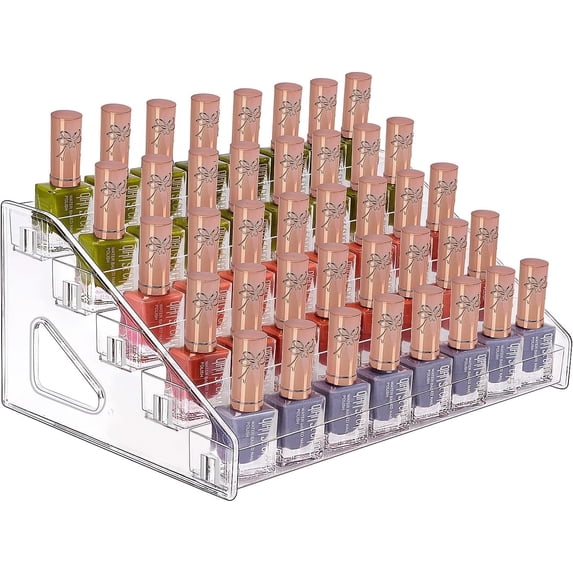JessLab 5-Tier Clear Acrylic Organizer for Nail Polish, Essential Oils, and Small Bottles