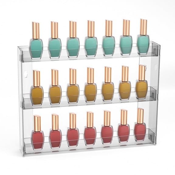JessLab Acrylic 3-Tier Wall-Mounted Organizer for Makeup & Cosmetic Storage - Clear, Durable
