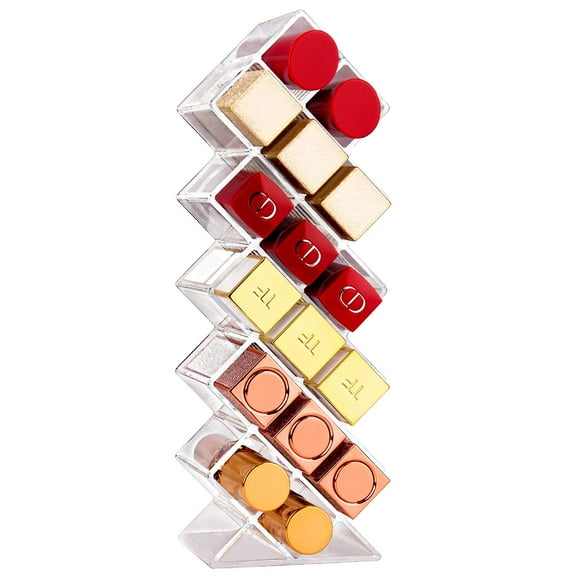 JessLab Lipstick Organizer and Storage, Acrylic Clear Lipstick Holder Cosmetic Makeup Organizer, 16 Slots
