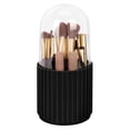 thumbnail interactive-video image 1 of JessLab 360° Rotatable Makeup Brush Holder Organizer with Lid, Dustproof Storage Cup, Black, 1 of 9