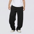 thumbnail image 1 of Jessboyy Boys Baggy Sweatpants Casual Fall Winter Straight Leg Boys Pants Comfy Open Bottom Sweatpant with Pockets Black,14-15 Years, 1 of 6