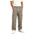 thumbnail image 1 of Jessboyy Boys Sweatpants 5-6 Years Elastic Waist Drawstring Boys Pants with Cargo Pockets Casual Straight Leg Sweatpant for Fall Winter School Khaki, 1 of 4