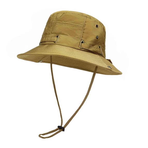 Jessboyy Bucket Hats for Men Adjustable Summer Sun Protection Hat Lightweight Hiking Outdoor Hat Gardening Sun Hats Yellow
