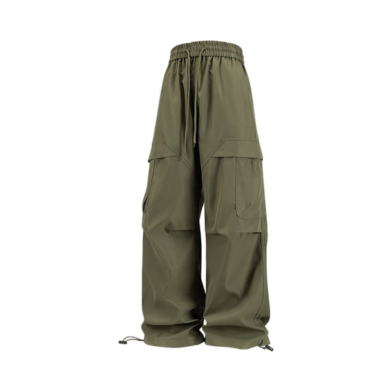 Jessboyy Cargo Pants for Men Stretch Waist Straight Leg Work Pants with Pockets Mens Joggers Fall Winter Trendy Hiking Casual Outdoor Pants Trousers Army Green,XXL