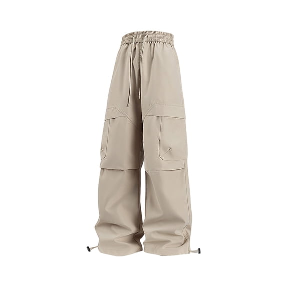 Jessboyy Cargo Pants for Men Stretch Waist Straight Leg Work Pants with Pockets Mens Joggers Fall Winter Trendy Hiking Casual Outdoor Pants Trousers Khaki,XL
