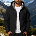 thumbnail image 1 of Jessboyy Jackets for Men with Hood Fall Winter Hiking Climbing Outdoor Jacket Trendy Pockets Hooded Midweight Windbreaker Black,XXXL, 1 of 7