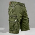 thumbnail image 1 of Jessboyy Jean Cargo Shorts for Men with Multi Pockets Button Zipper Knee Length Bermuda Cargo Summer Outdoor HIking Work Shorts Army Green,L, 1 of 9
