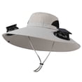 thumbnail image 1 of Jessboyy Men Sun Hats with Neck Flap Summer Sun Protection Bucket Hat with 2 Solar Fans Cooling Wide Brim Hat for Men for Work Outdoor Hiking Gray, 1 of 8