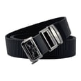 thumbnail image 1 of Jessboyy Men's Canvas Woven Belt No Hole Automatic Buckle Ratchet Belts Work Casual Outdoor Hiking Adjustable Web Belt Black,Free Size, 1 of 7