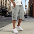 thumbnail image 1 of Jessboyy Men's Cargo Shorts Knee Length Long Shorts for Men Pockets Elastic Waist Drawstring Work Shorts for Workout Outdoor Hiking Gray,XL, 1 of 6