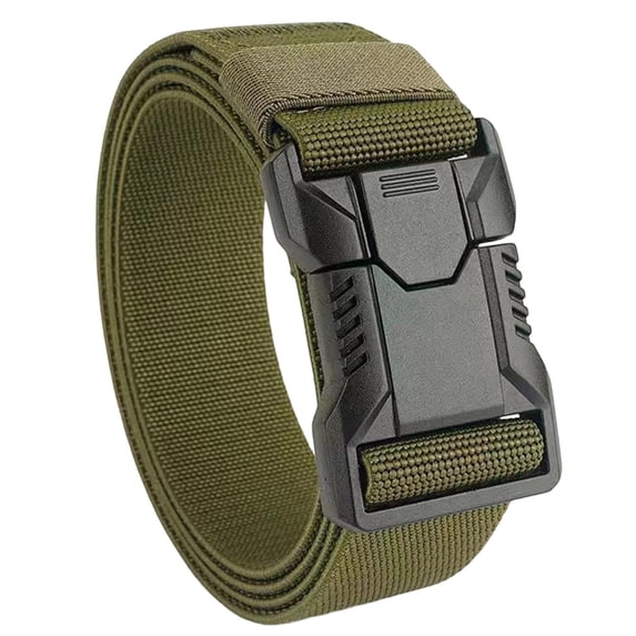 Jessboyy Men's Elastic Belt Stretch Nylon Canvas Work Belt Adjustable Casual Web Belt for Outdoor Hiking Training Army Green,130cm