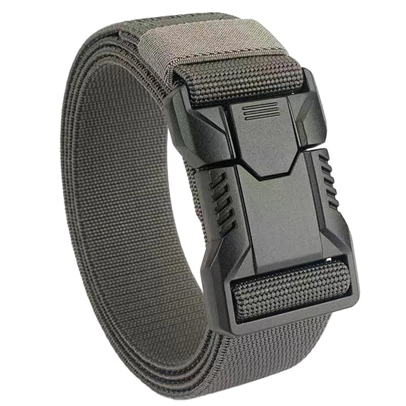 Jessboyy Men's Elastic Belt Stretch Nylon Canvas Work Belt Adjustable Casual Web Belt for Outdoor Hiking Training Dark Gray,130cm