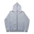 thumbnail image 1 of Jessboyy Men's Full Face Zip Up Hoodie Streetwear Hooded Sweatshirts with Zipper Fall Winter Comfy Casual Party Hoodie Jackets with Pockets Gray,XXS, 1 of 5