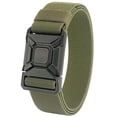 thumbnail image 1 of Jessboyy Men's Nylon Ratchet Belt No Hole Automatic Buckle Braided Elastic Woven Belts Adjustable Outdoor Work Waist Strap for Casual Hiking Army Green,130cm, 1 of 6