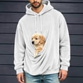 thumbnail image 1 of Jessboyy Men's Pet Pouch Hoodies Warm Fleece Long Sleeve Hoodie with Pet Pouch White,S, 1 of 5