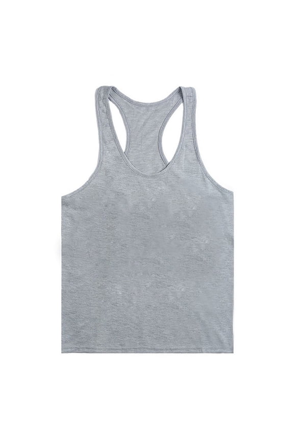 Men's Stringer Tank Tops Lightweight Cotton Athletic Bodybuilding Racerback Tank Tops Workout Fitness Muscle Sleeveless Shirts Gray,L