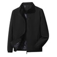 thumbnail image 1 of Jessboyy Mens Bomber Jackets Work Casual Stand Collar Zip up Windbreaker Jacket no Hood Golf Outdoor Going Out Black,XXL, 1 of 8