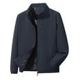 thumbnail image 1 of Jessboyy Mens Bomber Jackets Work Casual Stand Collar Zip up Windbreaker Jacket no Hood Golf Outdoor Going Out Blue,L, 1 of 8