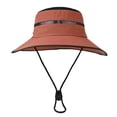 thumbnail image 1 of Jessboyy Mens Outdoor Hats Breathable Solid Color UV Protection Sun Hats Summer Adjustable Bucket Hat Wide Brim Sun Hats Hiking Travel Garden Orange, 1 of 7