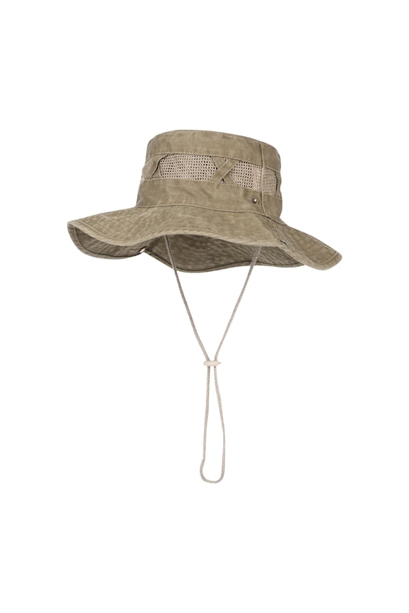 Mens Sun Hats Wide Brim Hat for Men for Work Breathable UV Protection Bucket Hats Lightweight Solid Color Summer Hat for Outdoor Hiking Khaki