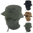 thumbnail image 1 of Jessboyy Mens Sun Hats with UV Protection Breathable Foldable Boonie Bucket Hats with Mask Casual Summer Outdoor Hiking Camping Gardening Green, 1 of 6