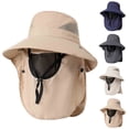 thumbnail image 1 of Jessboyy Mens Sun Hats with UV Protection Summer Gardening Hat Wide Brim Face Cover Bucket Hat with Neck Flap Outdoor Hiking Hats Khaki, 1 of 9