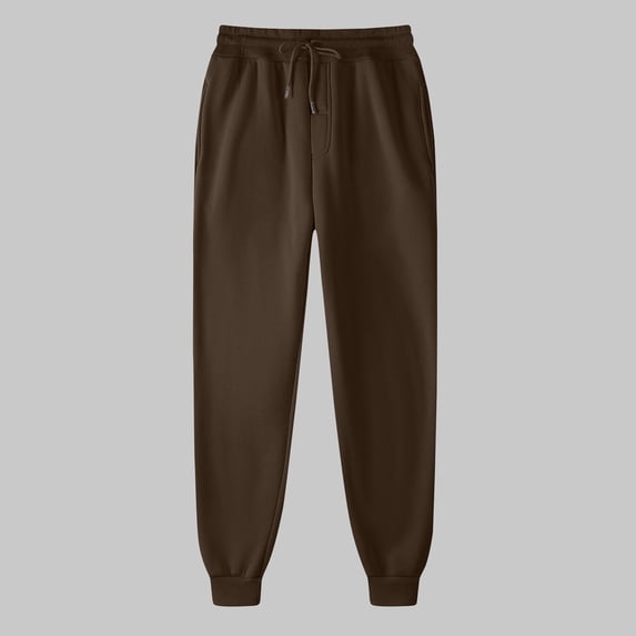 Jessboyy Mens Sweatpants with Pockets Elastic Waist Drawstring Jogger Sweatpant Elastic Bottom Straight Leg Sweat Pants Brown,XXXL