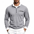 thumbnail image 1 of Jessboyy Mens Sweatshirts no Hood Long Sleeve Quarter Zip Pullover Work Casual Golf Waffle Knit Pullover Shirts Collared Sweatshirt Fall Winter Gray,L, 1 of 6