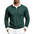 thumbnail image 1 of Jessboyy Mens Sweatshirts no Hood Long Sleeve Quarter Zip Pullover Work Casual Golf Waffle Knit Pullover Shirts Collared Sweatshirt Fall Winter Green,XXXL, 1 of 6