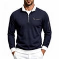 thumbnail image 1 of Jessboyy Mens Sweatshirts no Hood Long Sleeve Quarter Zip Pullover Work Casual Golf Waffle Knit Pullover Shirts Collared Sweatshirt Fall Winter Navy,L, 1 of 6