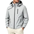 thumbnail image 1 of Jessboyy Mens Windbreaker Jacket Waterproof Hooded Zip up Rain Shell Jackets with Pockets Trendy Raincoats for Outdoor Hiking Cycling Work Casual White,XL, 1 of 4
