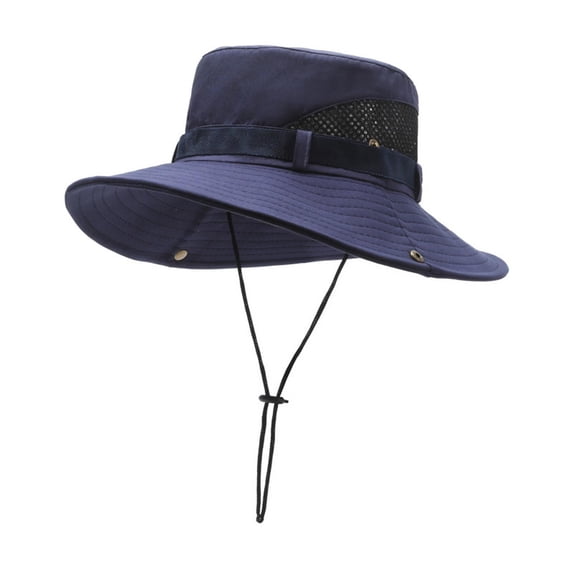Jessboyy Sun Hats for Men UV Protection Wide Brim Bucket Hat Breathable Hiking Outdoor Summer Hats Navy