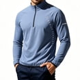 thumbnail image 1 of Jessboyy Sun Shirts for Men Long Sleeve UV Protection Clothing Moisture Wicking Quarter Zip Pullover Summer Athletic Rash Guards Sunscreen Tops Blue,XXL, 1 of 7