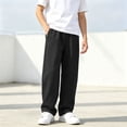 thumbnail image 1 of Jessboyy Sweatpants for Boys Loose Fit Straight Leg Open Bottom Sweatpant with Pockets Elastic Waist Casual Fall Winter Boy Pants Black,9-10 Years, 1 of 9