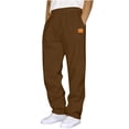thumbnail image 1 of Jessboyy Sweatpants for Men Open Bottom Elastic Waist Drawstring Sweatpants with Pockets Casual Workout Gym Running Sweat Pants Brown,S, 1 of 4