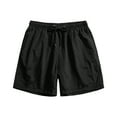 thumbnail image 1 of Jessboyy Workout Shorts for Men 5 Inch,Lightweight Drawstring Elastic Waist Solid Color Beach Shorts,Summer Casual Running Gym Shorts Black,M, 1 of 2