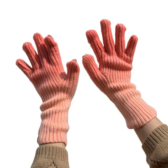 Jesscasday 1 Pair Knitted Gloves Texting Cuff Thermal Gloves 2 Finger Touch Screens Gloves