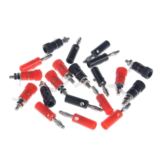 Jesscasday 10 Pairs Black Red 4mm Binding Post Speaker Terminal Banana Plug Socket Jack Con
