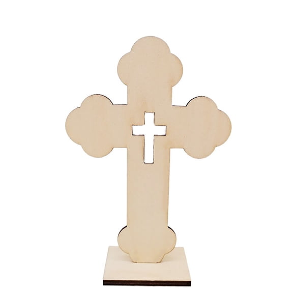 Jesscasday 10PCS Wood Crosses For Arts And Crafts With Stands Suitable For Christian Home