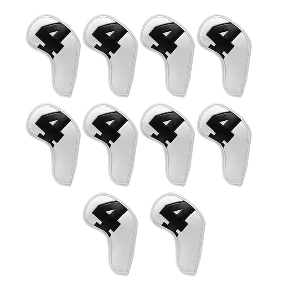 Jesscasday 10Pcs PU Golfs Head Cover Waterproofs Headcover Golfs Iron Club Head Cover
