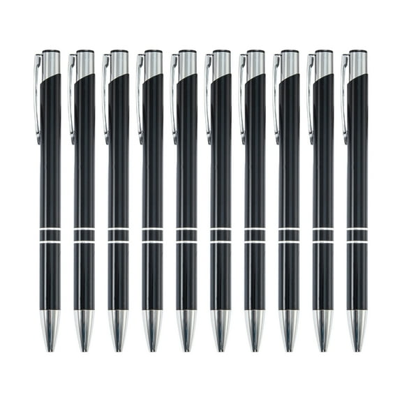 Jesscasday 10x/Set 1.0mm Writing Pen Retractable Ballpoint Pen Metal Journaling Pen
