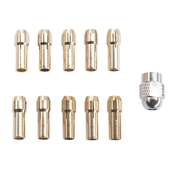 Jesscasday 11pcs Power Tool Mini Drill Brass Collet Chuck For Rotary Tool Accessories Machine Polishing Engraver Electrics