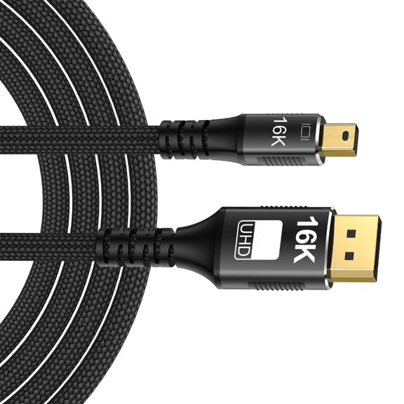 Jesscasday 16K Mini DisplayPort to DisplayPort 2.1 16K@60Hz 8K@120Hz Extension Cable