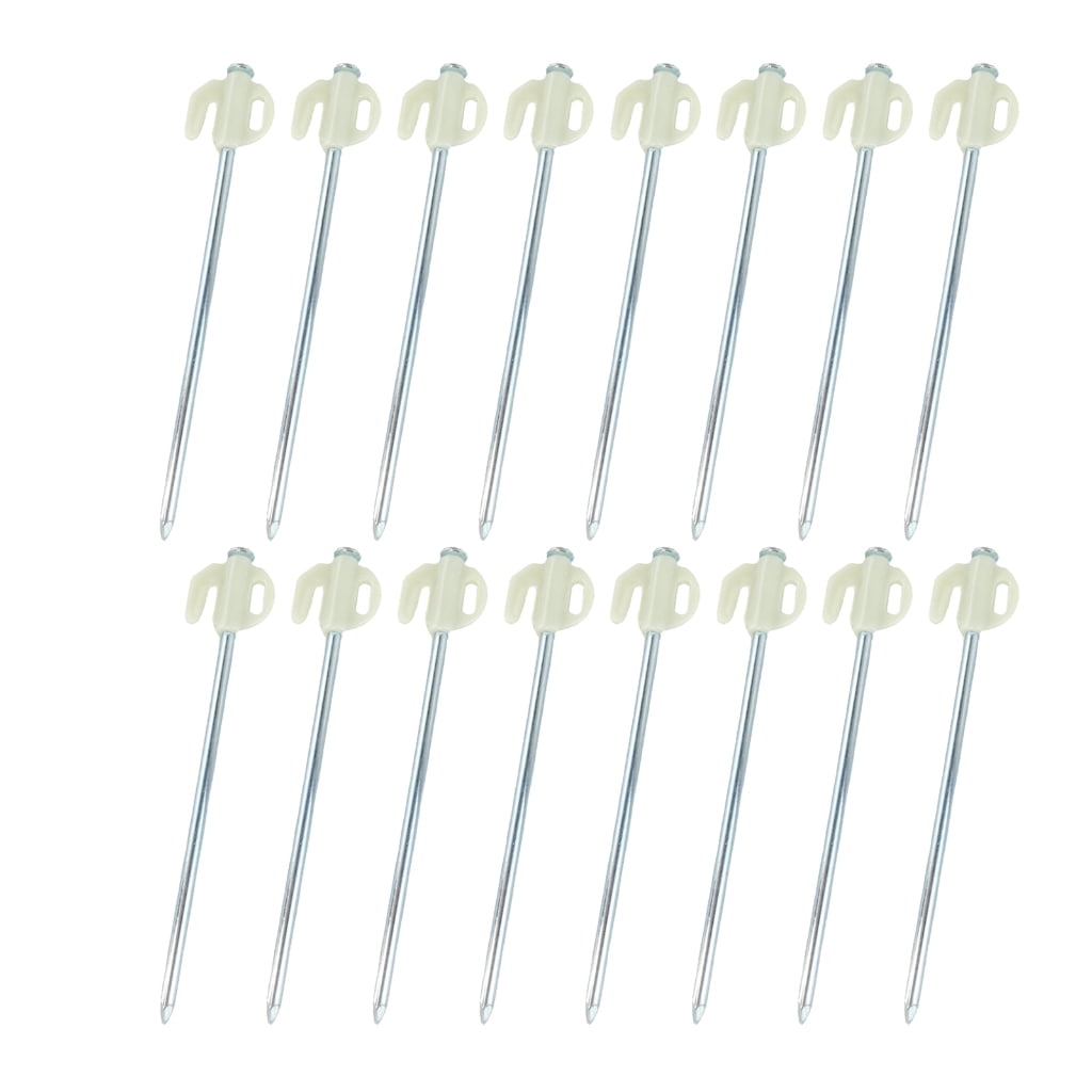Jesscasday 16Pcs Camping Tent Stakes Set, Steel Canopy Stakes Spikes Heavy Duty Tent Peg