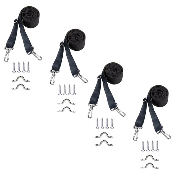 Jesscasday 2/4pcs Bimini Top Straps Pad Eye Straps with Loop Snap Hooks Marine Top Straps
