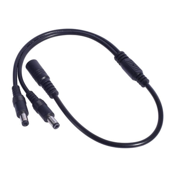 Jesscasday 2 Output Power Y Splitter Cable 5.5x2.1mm for CCTV DVR LED Strips Monitors