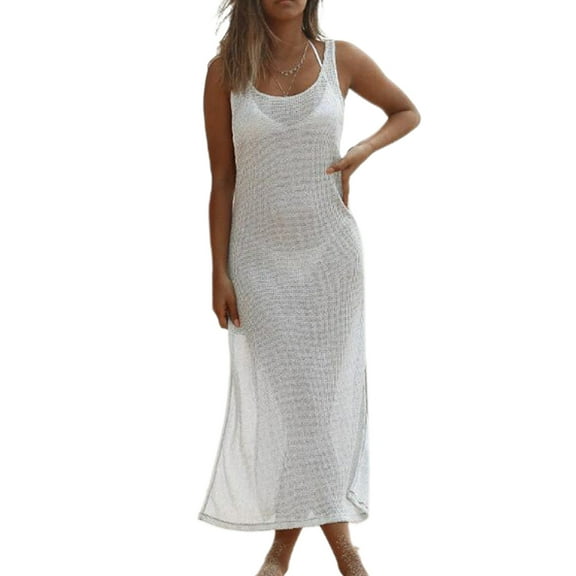 Jesscasday 2022 Summer Swimsuit Cover Beach Cover Up Long Crochet Knitted Beachwear