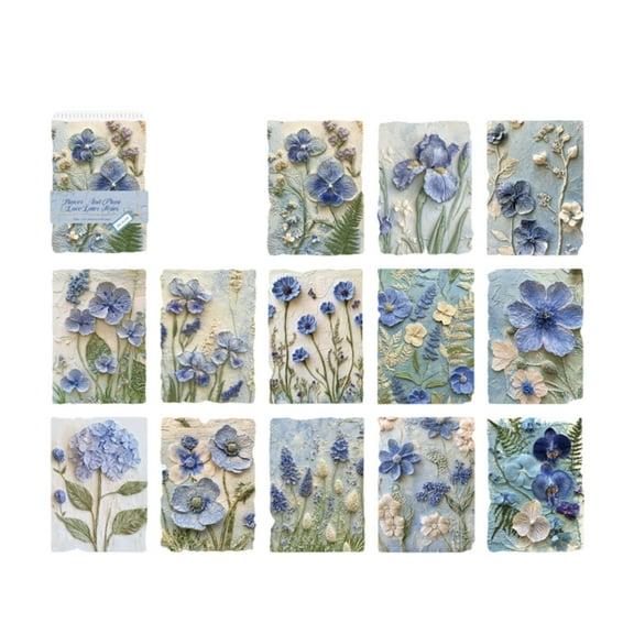 Jesscasday 23 Sheets Flower Embossed Paper Decorative Paper Scrapbooking Decoration Supplies for Journal Photo Album Craft Project